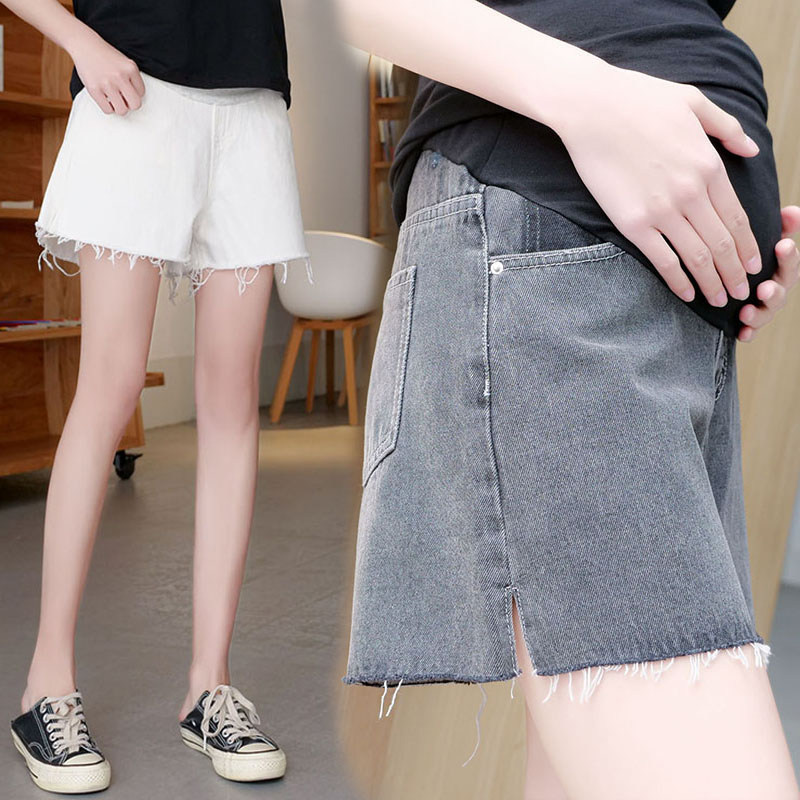 Pregnant woman shorts summer thin outside wearing fashion wide legs 50% Pants Summer Boomer personality Cowboy 50% Pants Woman Spicy