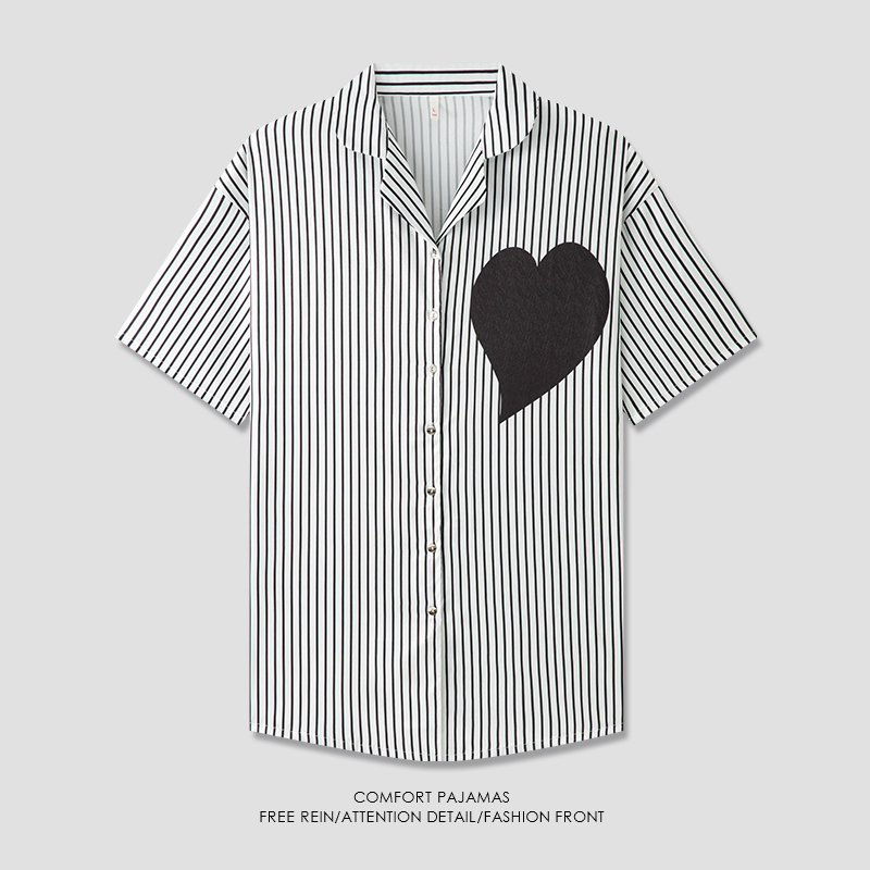 Simulated Silk Women's Thin Shirt Pajamas, Summer Cool Mid-Length Collared Nightgown, High-End Loose-Fitting Home Wear