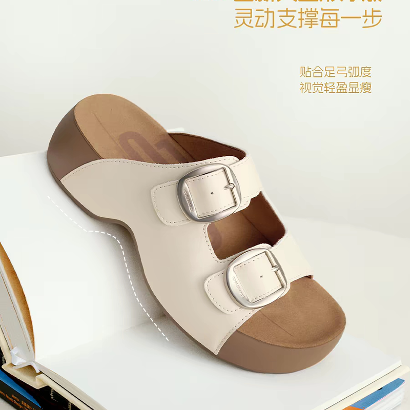 Same Style as in Shopping Malls, 2026 Summer New Mermaid-Style Birkenstock-Style Slippers for Women, Outdoor Wear Buckle Slippers for Women B3087
