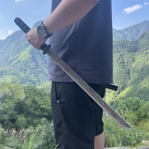 Sabre légal en acier au manganèse couteau long dextérieur lame de montagne ouverte couteau sabre à trois tranchants pratique du cinéma et de la télévision lame courte non affûtée