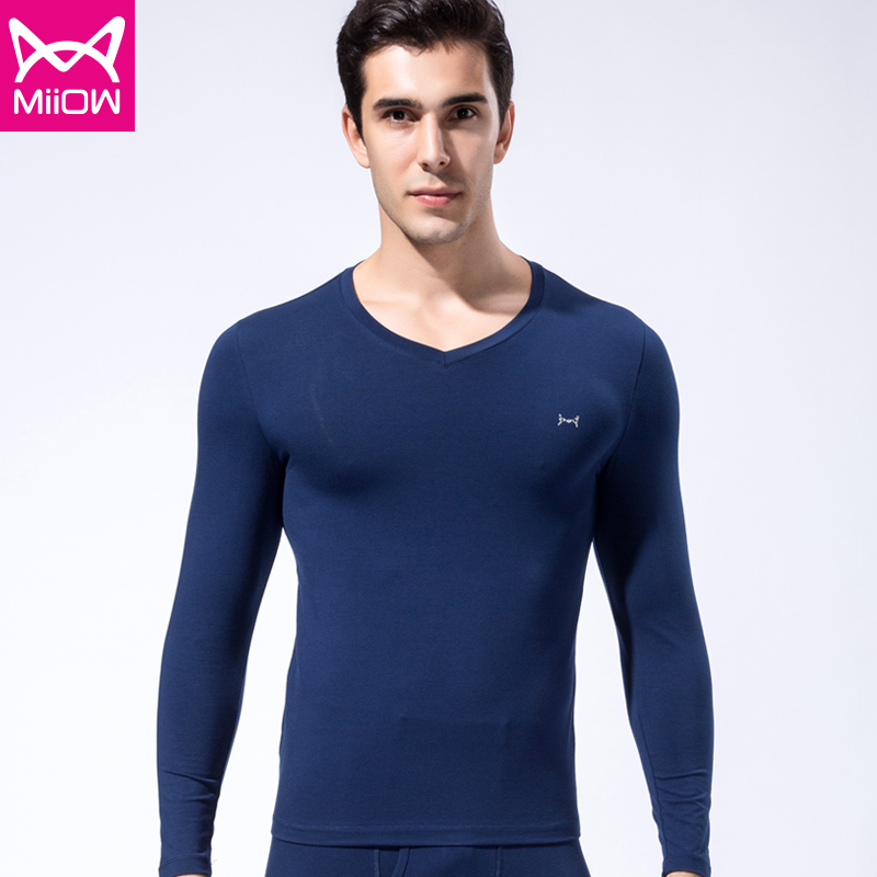 Cát người đàn ông ấm lót bông Lycra thiết cotton mỏng áo len chặt chẽ trẻ mùa thu quần mens mùa thu quần quần mùa thu.