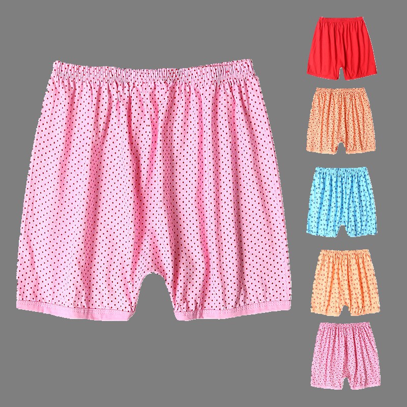 Middle Aged Pants Woman Pure Cotton Loose High Waist Four-corner Pants Plus Mast Size 100% All-cotton Mom Summer