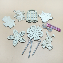Handmade DIY wooden wind chimes White embryo snowflake mud pearl mud clay color mud Wooden painted Christmas wind chimes mold