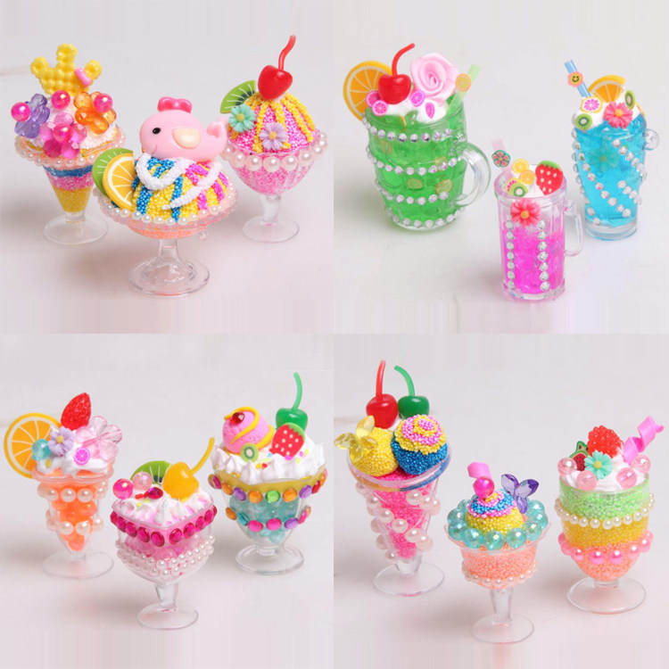 Children DIY handmade dream dessert house clay color puree ice cream mold Snow puree simulation cake material pack