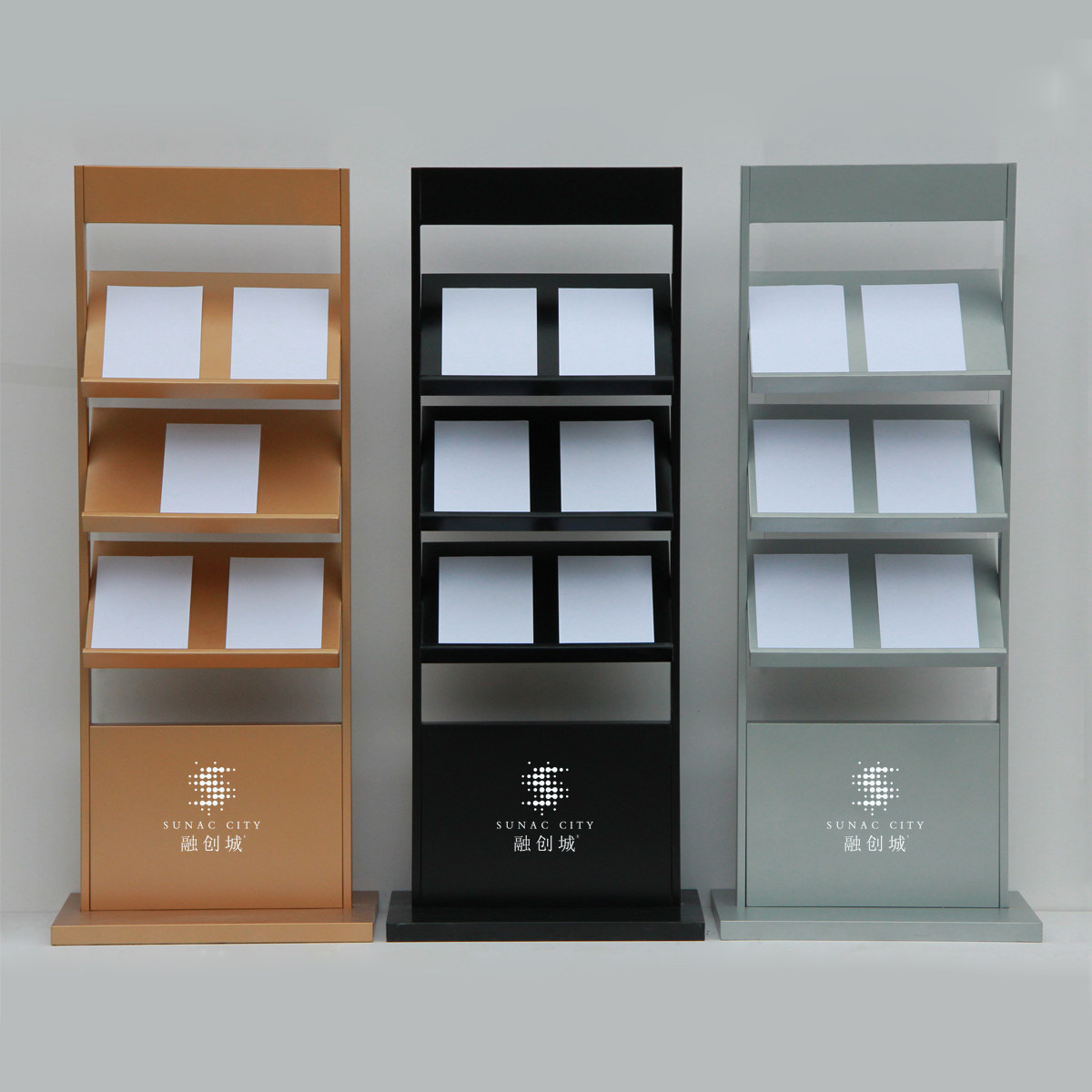 Real estate folding newspaper rack Single page information rack Newspaper rack Newspaper rack at sales office Wrought iron magazine rack Book shelf