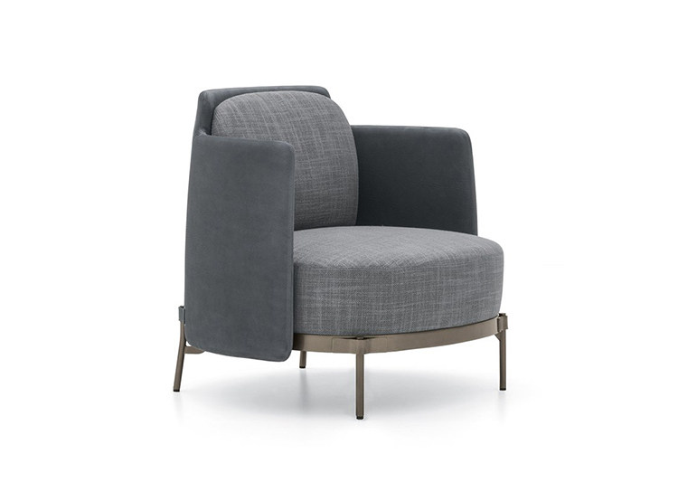 Nordic modern light luxury fabric sofa metal base sales office club sofa hotel model room sofa chair