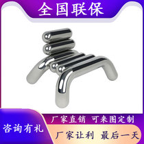 Nordic light luxury glass fiber reinforced plastic electroplating special-shaped leisure chair art line splicing Model Room reception guest single chair