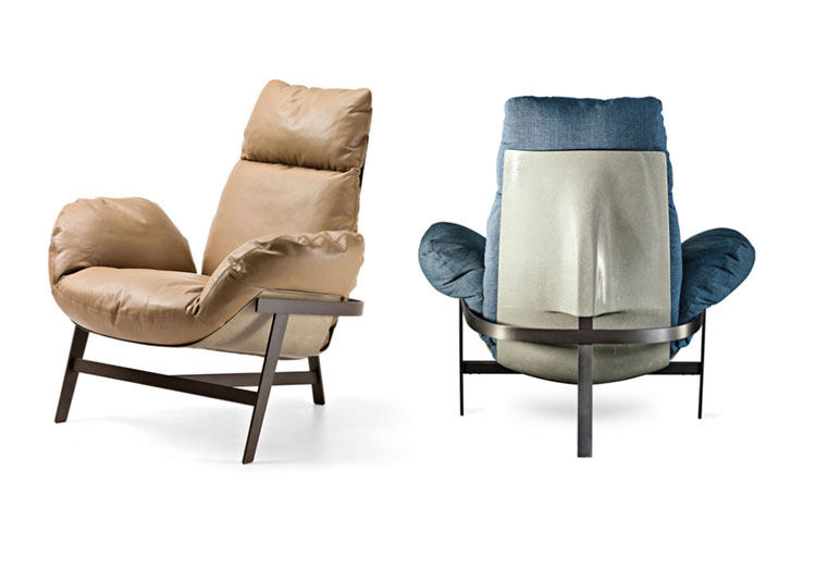 Italian designer chair fiberglass hardware tripod chair leather fabric sofa chair model room matching chair