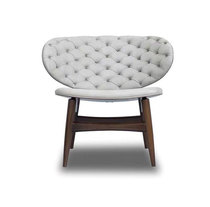 Nordic solid wood dining chair Single sofa chair Creative fashion leather leisure chair Designer model room furniture