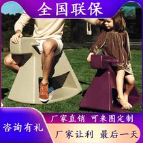 Outdoor indoor rest area Kindergarten waiting area Childrens creative cartoon animal toys FRP pony rocking chair