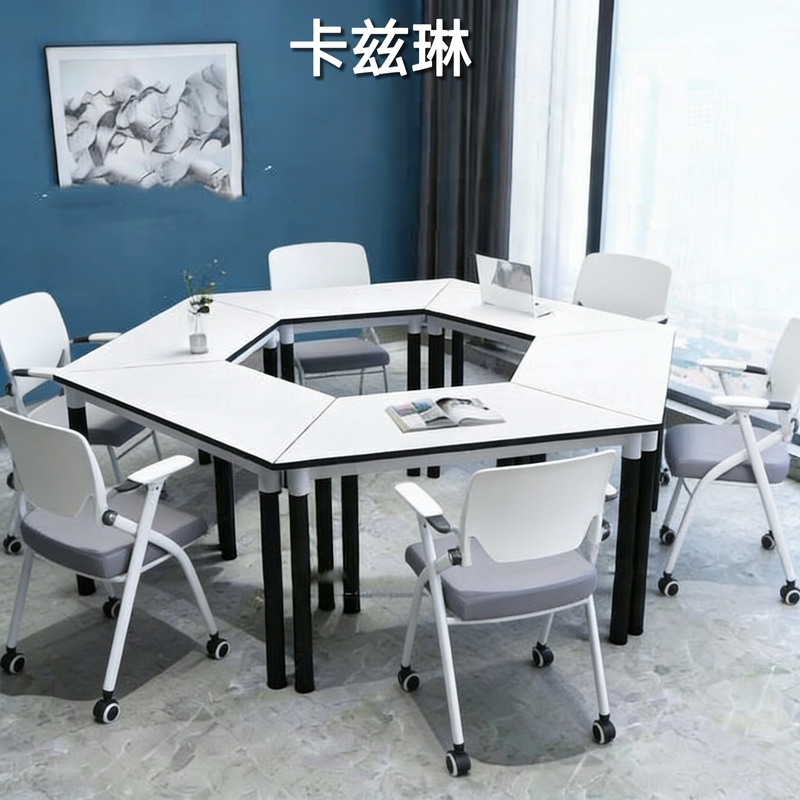 Creative Conference Table, Trapezoidal Creative Office Desk, Negotiation Combination Training Table, Special-Shaped Student Group Activity Room Table and Chairs Creative Conference Table, Trapezoidal Creative Office Desk, Negotiation Combination Training Table, Special-Shaped Student Group Activity Room Table and Chairs