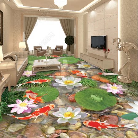 Living room bedroom 3D stereo floor leather paste dressing room toilet floor paste floor renovation personality decoration