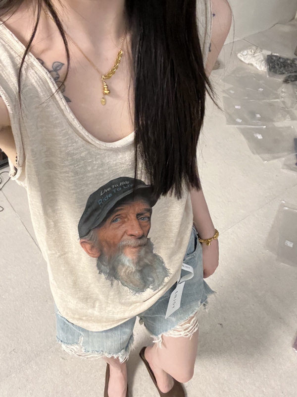 Enjou 2026 New Korean Style Loose Cartoon Slimming Printed Vest for Women Versatile Casual Sleeveless Top