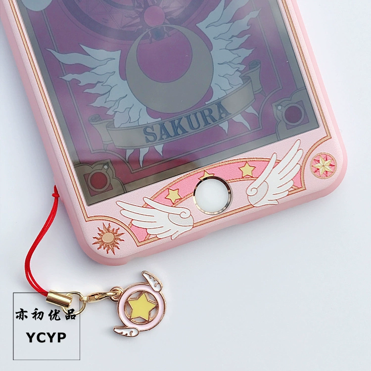 Cardcaptor Sakura Magic Wand đồ trang trí phim hoạt hình Nhật Bản dễ thương cô gái đồ trang sức phim hoạt hình sáng tạo khóa điện thoại mặt dây chuyền kim loại - Phụ kiện điện thoại di động