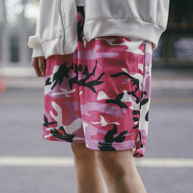 ພິເສດ 714street floral camouflage ຕາຫນ່າງຫາດຊາຍກິລາສັ້ນສໍາລັບຜູ້ຊາຍແລະແມ່ຍິງ breathable ຖົງບ້ວງແຫ້ງໄວ