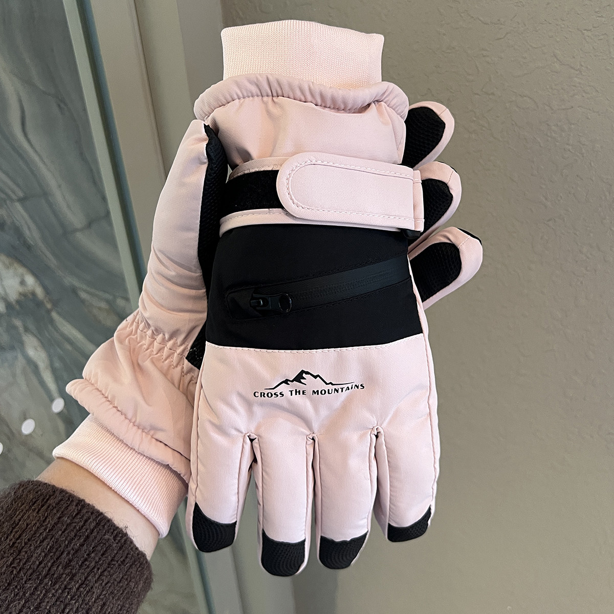 Men's Winter Ski Gloves, Warm, Fleece-Lined, Thickened, Windproof, Cold-Proof, Outdoor Cycling Motorcycle Gloves, Touchscreen-Compatible, Women's Gloves