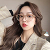 Korean Retro Small Round Black Artistic Plain Glasses for Women, Popular on Social Media, Suitable for Small Faces, Natural Look, Decorative Frames for Men with Nearsightedness