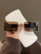 2024 New Metal Square Frame Sunglasses Korean Version Trendy Internet Celebrity Photo Concave Shape Disco Sunglasses Anti-UV Trend