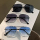 2023 new transparent blue sunglasses for men, anti-UV glare sunglasses for driving, versatile travel trend