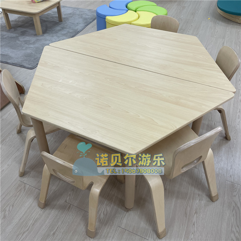 Kindergarten Children Chairs Combined Solid Wood Multi-Laminate Curved Chair Lift Table Rectangular Table Square Table Toobao Benches-Taobao