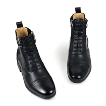 Childrens knight equipment riding boots riding boots equestrian boots cowhide breathable short-tube double zipper stretch retro riding boots