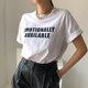 Korean chic summer simple casual round neck letter printing design loose all-match pullover short-sleeved T-shirt women