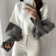 Korean chic autumn lazy style slit high waist sweater