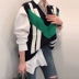 Mùa thu Hàn Quốc in retro màu sắc hoang dã phù hợp với áo thun cổ chữ V không tay rộng đan áo len vest vest nữ áo khoác nữ đẹp Áo vest