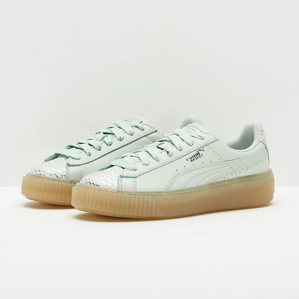 Sunset đích thực Puma Puma Basket Platform dành cho phụ nữ giày bình thường 366442 - Dép / giày thường