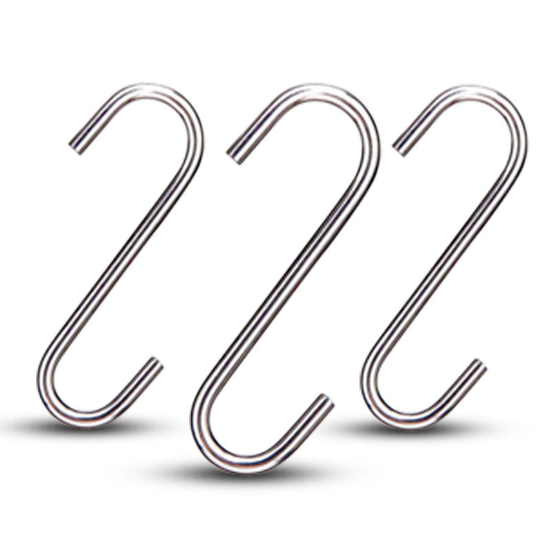 Stainless steel kitchen accessories Rod seat special S-shaped small hook string hook hanging wall Wall Wall adhesive free of Liquid Nail water