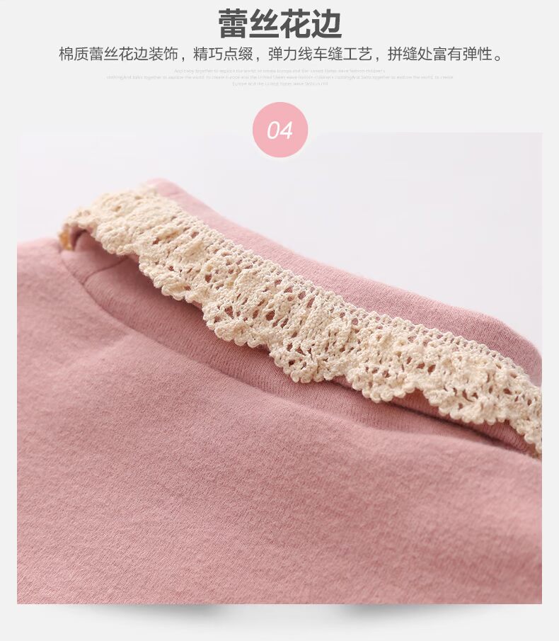 Áo sơ mi nữ nhung cổ cao chạm đáy áo thu đông nữ áo thun bé gái dài tay Hàn Quốc quần áo trẻ em dày áo ấm áo thun cho bé gái 2 tuổi
