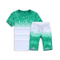 Bộ đồ thể thao trung niên nam mùa hè ngắn tay áo thun cotton cotton cỡ lớn hai mảnh phù hợp với bố thường mặc - Quần áo tập thể hình áo khoác gymshark