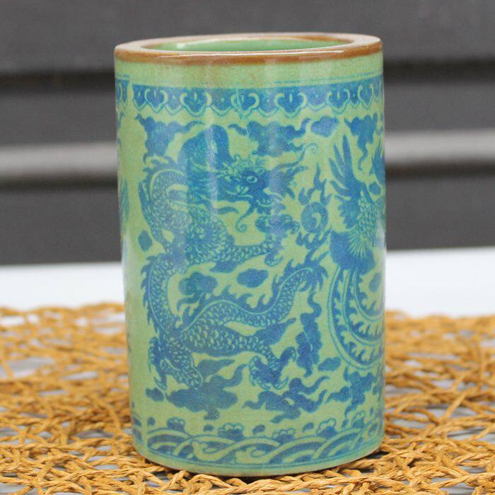 Blue Flower Dragon Fengfeng Pencil Ceramics Penset AccessoriesTeachers Gift Office AccessoriesDesk Decoration Accessories
