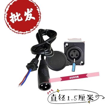 ຫົວເຂົ້າສາລີ universal emma tianneng xingheng lithium battery xlr charging port holder conversion line male and female plug tram