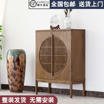 Dining Side Cabinet New Chinese Solid Wood Wine Cabinet Kitchen Cabinet Locker Modern Minimis Wall Side Cabinet Light Lavish Tea Water Cabinet