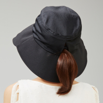 Japan original anti-ultraviolet big eaves sun hat anti-UV sunscreen hat foldable Dew ponding ponytail summer cool and breathable