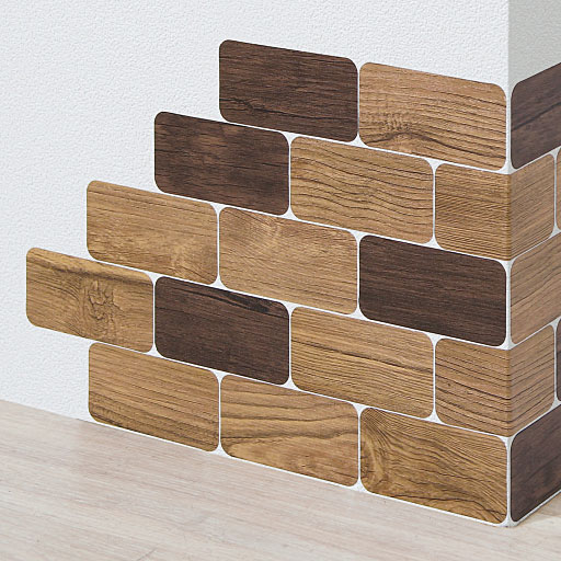 Japan imported wall wood grain fashion brick decoration anti-fouling repair sticker two-color set free combination DIY