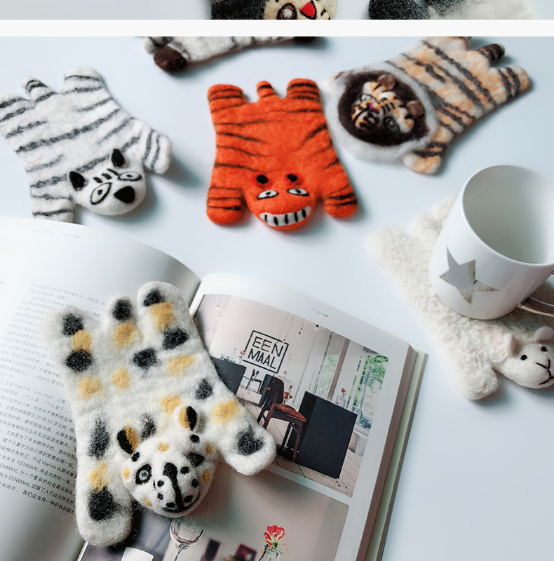 Nhật Bản dễ thương len động vật cảm thấy coaster phim hoạt hình hình trang trí máy tính để bàn placemat pad cách nhiệt Giáng sinh - Trang trí nội thất dcor phòng ngủ giá rẻ
