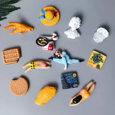 Export European simulation three-dimensional magnetic refrigerator stickers Beethoven David sculpture Van Gogh paintings travel souvenirs