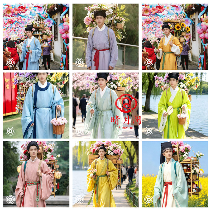 Ming-Style Round-Neck Hairpin Seller, Street Vendor, Hanfu Costume for Scenic Spots, Ancient Towns, Ancient Streets, Npc, Garden Tours, Flower Delivery, Parade Performance Costume Ming-Style Round-Neck Hairpin Seller, Street Vendor, Hanfu Costume for Scenic Spots, Ancient Towns, Ancient Streets, Npc, Garden Tours, Flower Delivery, Parade Performance Costume
