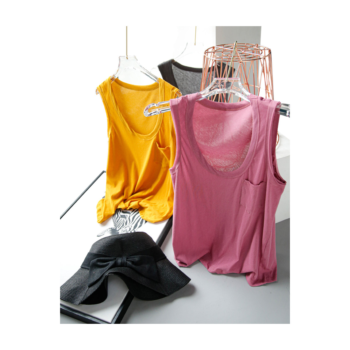 100 lap pro-skin ultra-JI Beautiful High Saturation Color Loose Cotton Lining Skin can be worn outside the Yangpie Harness Vest Woman