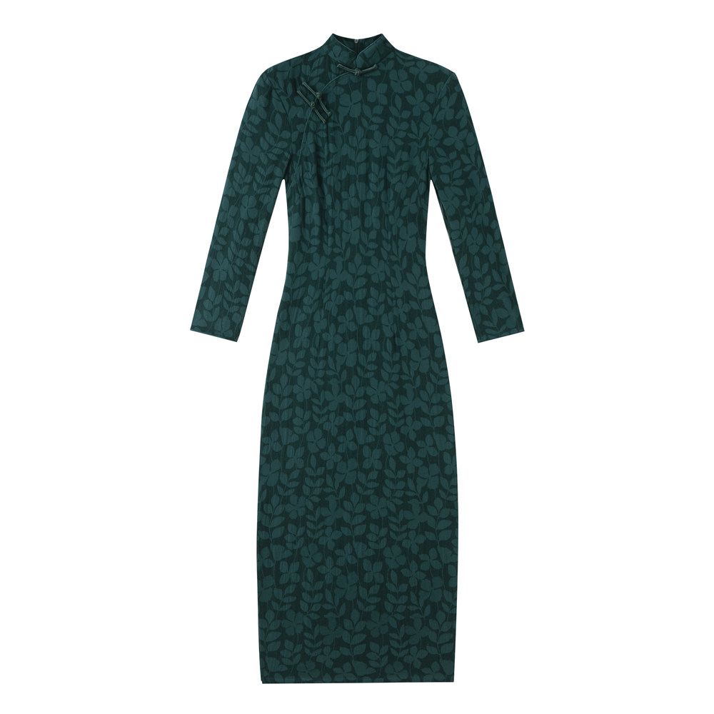 The new summer Chinese wind daily retro temperament of the new dress female in the green bagrobe young style 2022