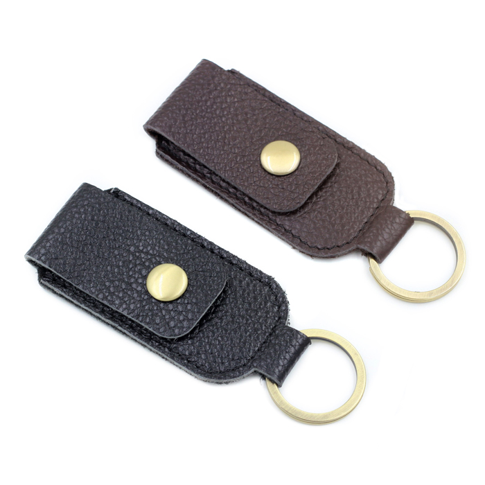 Leather digital U disk bag bag protective cover U disk nail clippers key chain lock compact single pack