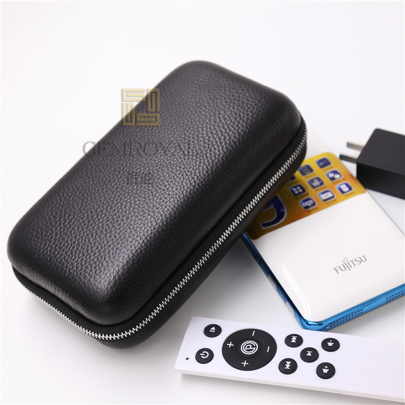 Micro-projector genuine leather containing household projector office mobile phone projection machine anti-pressure protection bagging