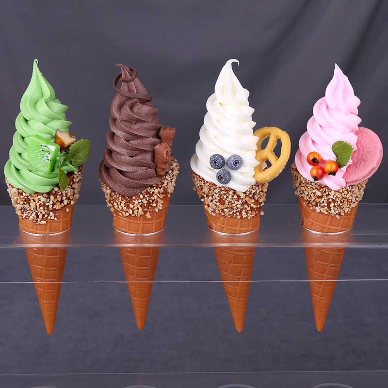 Simulation Crisp Peel Sweet Drum Chocolate Ice Cream Model Fruit Cookie Cream Furnishing Props Cold Drink Food Shooting