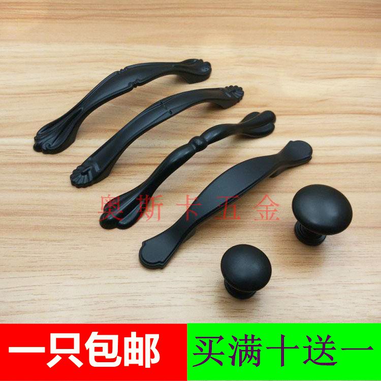 American single-hole handle overall cabinet wardrobe door cabinet door cabinet door black small handle drawer hardware furniture