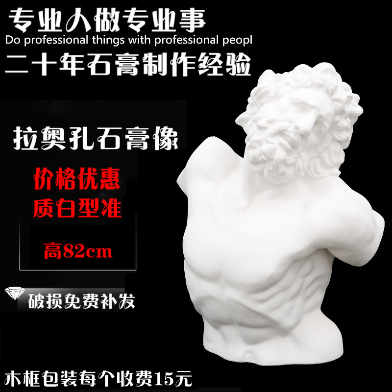 Plaster still life art supplies sketch teaching aids Laokong chest statue Laukon plaster statue head spectacle set painting