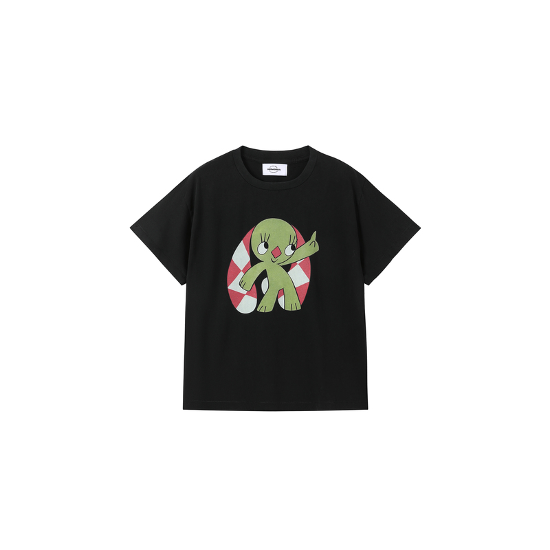 Merworks # 7.0/4 Washed Black Distressed Single-Needle Vintage Print Short Wide Spring and Summer Pure Cotton Comfortable Short-Sleeved T-Shirt