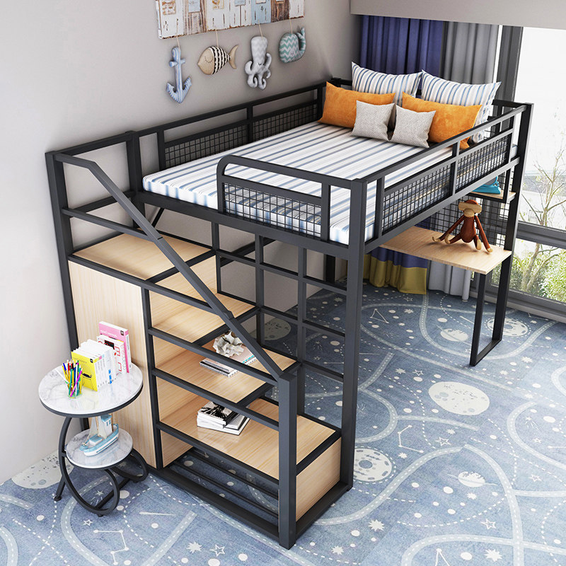Elevated bed sheets upper duplex second floor bed save space can be customized under the empty bed small apartment type bed under the table floor court bed