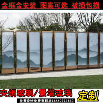 Laminated glass sales department landscape wall laminated silk art landscape painting glass 6 6 laminated silk glass 8 8 laminated painted glass